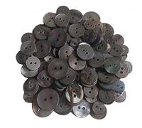 RIDAEX Boutons de Coquille de 9mm-15mm pour vêtements Coquille Ronde en Nacre Noire 2 Trous Bouton Artisanat Accessoires de Couture