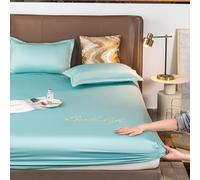 RIDAEX Drap-Housse de lit d'été rafraîchissant, Drap de lit Queen/King Size pour lit Double, Linge de lit Simple sans taie d'oreiller, 1 pièce