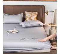 RIDAEX Drap-Housse de lit d'été rafraîchissant, Drap de lit Queen/King Size pour lit Double, Linge de lit Simple sans taie d'oreiller, 1 pièce