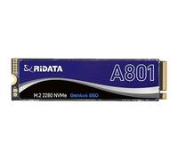 Ridata Disque SSD interne A801 de 1 To avec cache Slc, Nvme 1.4, Pcie Gen 4X4, M.2 2280, vitesse de lecture/écriture 3D Nand jusqu'à 5000/4800 Mb/s, stockage de jeux et actuel