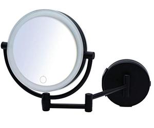 Ridder 03211510 Maquillage, cosmétique, Miroir de Rasage, Acier, Noir, env. Ø 23,5 x 27,5 cm