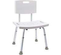 Chaise de Salle de Bain, Siège de Douche avec Dossier, Tabouret de Douche Antidérapant, Chaise de Baignoire Toilette Intérieur, Blanc