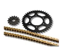 RIDE AND CUSTOM Kit chaine couronne pignon super renforcée RK compatible avec Honda MSX Grom 125 2013-2017 15X35 couronne acier