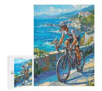 Ride by The Sea Coastal Cycling Adventure Puzzle 1000 Pièces Educa Jouet en Bois Cadeau Unique Décoration Intérieure Jeu Éducatif Challenge Toy Adultes Et Enfants À Partir De 14 Ans 500 PCS