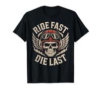 Ride Fast Die Last - Skull Biker Motard Moto T-Shirt
