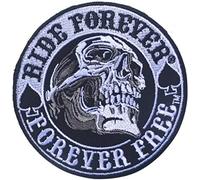 Ride Forever - Applique personnalisée pour motard 3D exquis brodé crâne patch crochet et boucle de sac brassard