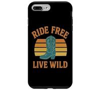 Ride Free Live Wild Bottes de Cowboy rétro Coque pour iPhone 7 Plus/8 Plus