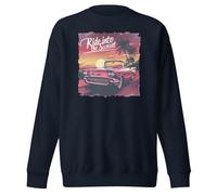Ride into The Sunset Cars Vintage Classic Sweat-shirt unisexe pour adulte, Bleu marine vif, XL