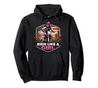 Ride Like A Girl Dirt Bike Rider Motocross Femme American Sweat à Capuche