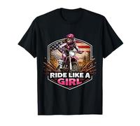 Ride Like A Girl Dirt Bike Rider Motocross Femme American T-Shirt