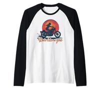 Ride Like a Girl Vintage Sunset Moto Amoureuse Fille Manche Raglan