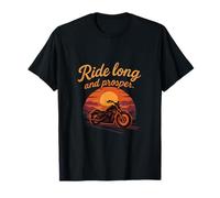 Ride Long and Prosper Moto Sunset Highway Graphic T-Shirt