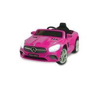 Jamara 460440 - Ride-on Mercedes-Benz SL 400 Rose 12V - Démarrage sans Clé par Bouton, Logement Micro SD, AUX, USB, Lumière LED, Klaxon, Accu Puissant, Roues Ultra-Grip