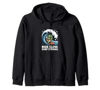 Ride Slow Surf Strong Turtle Wave Fun Sweat à Capuche
