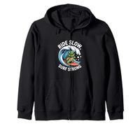 Ride Slow Surf Strong Turtle Wave Fun Sweat à Capuche