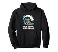 Ride Slow Surf Strong Turtle Wave Fun Sweat à Capuche