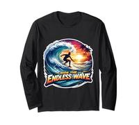 Ride The Endless Wave Surfing Planche de Surf avec Citation Amusante Manche Longue