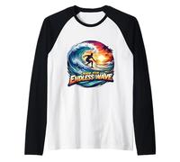 Ride The Endless Wave Surfing Planche de Surf avec Citation Amusante Manche Raglan