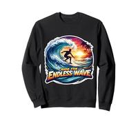 Ride The Endless Wave Surfing Planche de Surf avec Citation Amusante Sweatshirt