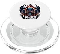 Ride The Night Skull Wings Flames PopSockets PopGrip pour MagSafe