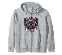 Ride The Night Skull Wings Flames Sweat à Capuche