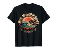 Ride The North Shore Hawaii Oahu Surfer Waves T-Shirt