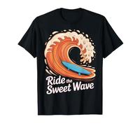 Ride The Sweet Wave Planche de Surf Motif Vague T-Shirt