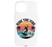 Ride the Vibe T-Shirt Retro Surf Wave Sunset Graphic Tee Coque pour iPhone 15