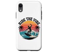 Ride the Vibe T-Shirt Retro Surf Wave Sunset Graphic Tee Coque pour iPhone XR