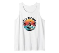 Ride the Vibe T-Shirt Retro Surf Wave Sunset Graphic Tee Débardeur