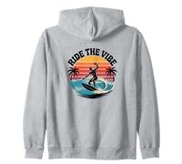 Ride the Vibe T-Shirt Retro Surf Wave Sunset Graphic Tee Sweat à Capuche