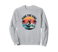 Ride the Vibe T-Shirt Retro Surf Wave Sunset Graphic Tee Sweatshirt