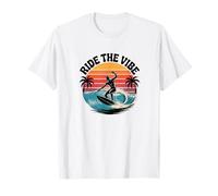 Ride the Vibe T-Shirt Retro Surf Wave Sunset Graphic Tee T-Shirt