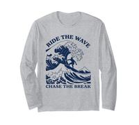 Ride The Wave Chase The Break Surf Ocean Beach Surfer Art Manche Longue