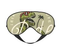 Ride The Wave Masque de sommeil dinosaure surfeur, masque de sommeil double face, masque de sommeil pour homme et femme, couvre-yeux occultant pour dormir, voyage