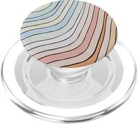 Ride The Wave Pastel Rainbow Lined PopSockets PopGrip pour MagSafe