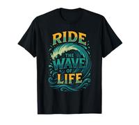 Ride The Wave Surf Ocean Citation Motivation Beach Surfer T-Shirt