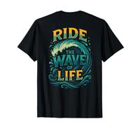 Ride The Wave Surf Ocean Citation Motivation Beach Surfer T-Shirt