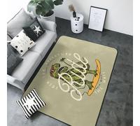 Ride The Wave - Tapis de surf dinosaure pour décoration de salon, tapis antidérapant et lavable, 203,2 x 147,3 cm, pour décoration de chambre à coucher, salon