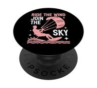 Ride The Wind Rejoignez Le Sky Kite Surf PopSockets PopGrip Adhésif