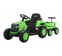 Ride Trike Voiture décapotable tracteur verte avec remorque radio contrôle à batterie