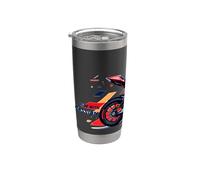 Ride With Passion T-shirt Motif coucher de soleil Gobelet isotherme en acier inoxydable double paroi
