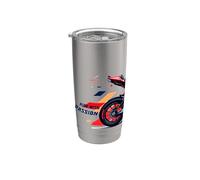 Ride With Passion T-shirt Motif coucher de soleil Gobelet isotherme en acier inoxydable double paroi
