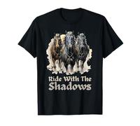 Ride with The Shadows - Hip-Rider Gothique - Motif Halloween T-Shirt