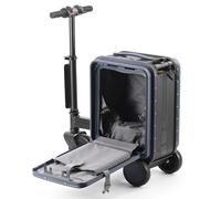 Rideable Valise électrique avec cadre en aluminium, capacité de 20 L, supporte 120 kg, dispose d'un bouton télescopique et d'un verrou TSA, batterie amovible pour un voyage sans tracas, bleu