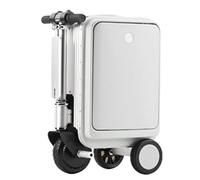 Rideable Valise électrique avec cadre en aluminium, capacité de 20 L, supporte 120 kg, dispose d'un bouton télescopique et d'un verrou TSA, batterie amovible pour un voyage sans tracas, Argenté.