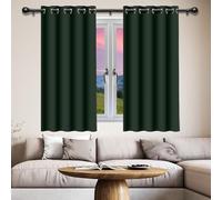 Rideau 1 Pièces 158 x 205 cm Isolation Thermiques, Tissu Doux et Infroissable Rideaux Salon Moderne Design Moderne à Oeillets, Plusieurs Tailles pour Chambre Maison, Vert Foncé