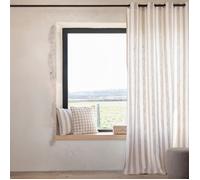 Rideau 100% coton larges rayures LOURMARIN Beige 140x260 cm