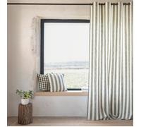 Rideau 100% coton larges rayures LOURMARIN Kaki 140x260 cm