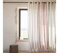Rideau 100% Coton Larges Rayures Lourmarin Terracotta 140x260 Cm